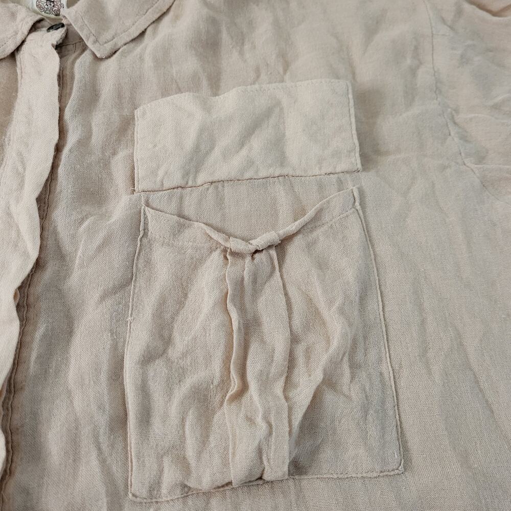 Free People Women's Tan Flowy Shirt Dress Women's M Wool Blend - Picture 6 of 13